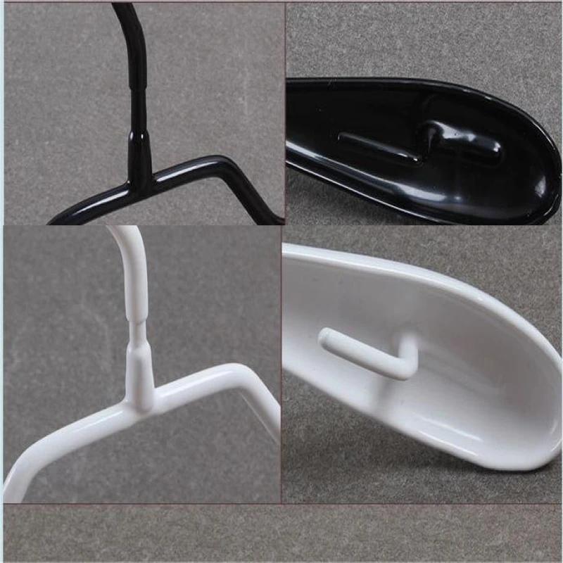 5pcs Metal Dip Plastic Clothes Hanger Pants Clip Wide Shoulder Adult Non-slip Seamless Drying Rack Wardrobe Storage Space Saving
