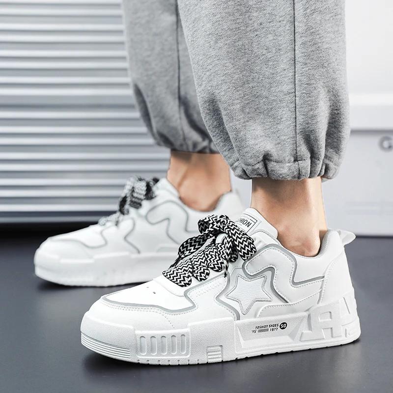 Fashion Green Star Chunky Men's Skateboard Sneakers Non-slip Breathable Men Casual Sports Shoes Comfortable Man Trendy Sneakers