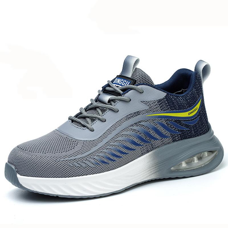 Fashion Safety Shoes Men Puncture-Proof Work Sneakers Men Air Cushion Protective Shoes Breathable Non-Slip Work Shoes Security