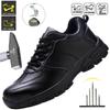 Leather Boots Indestructible Anti-Smash Safety Shoes Men Steel Toe Shoes Puncture-Proof Sneakers Shoes Non Slip Work Shoes