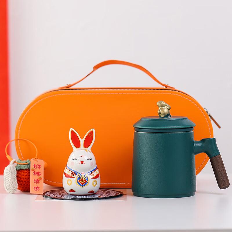 

Tea Loop Jade Rabbit Ceramic Office Cup Gift Set