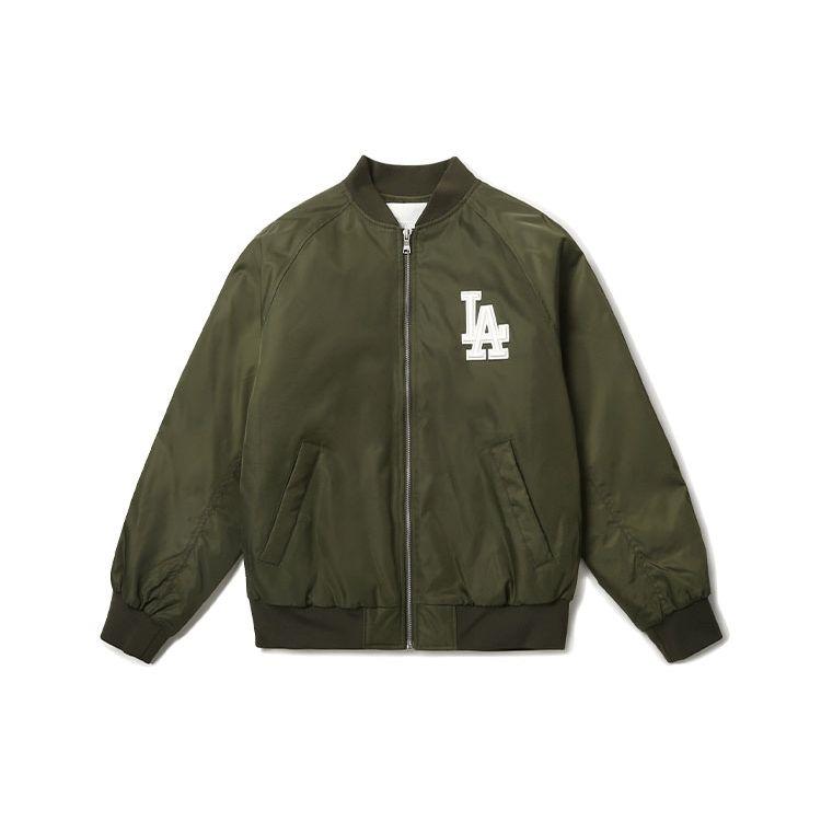 MLB Los Angeles Dodgers Logo Baseball Collar Solid Color Letterless Bomber Jacket Unisex Jacket 31JPU0111-07K