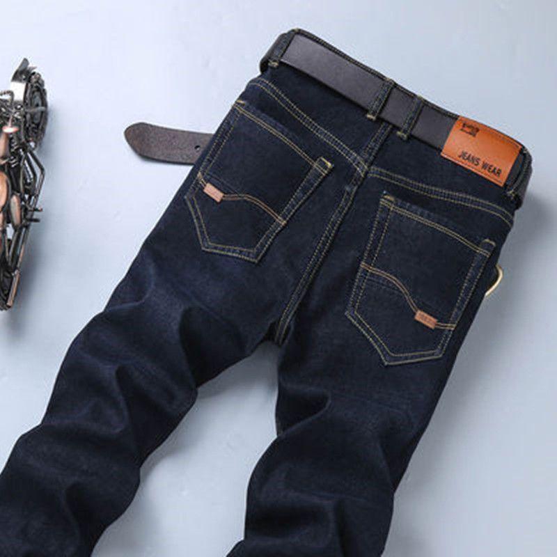 Modische und trendige Herrenjeans, vielseitige Business-Jeans mit geradem Bein und hoher Taille für alle Jahreszeiten
