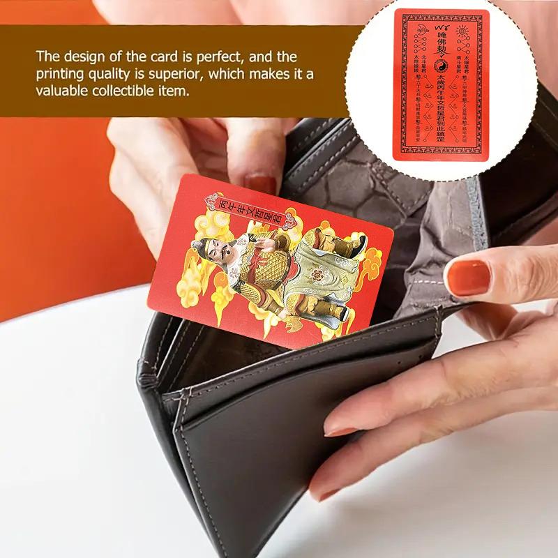 2026 Horse Year New Year Tai Sui Prayer Card 2/5Pcs Taoist Feng Shui Amulet Card Pvc Portable Bring Wealth And Luck