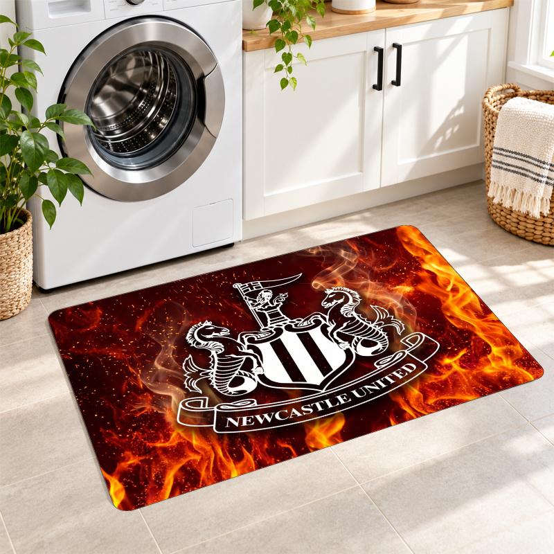 Flannel Kitchen Mat Newcastle United Football Soft Area Rug Non Slip Floor Carpet Home Decoration