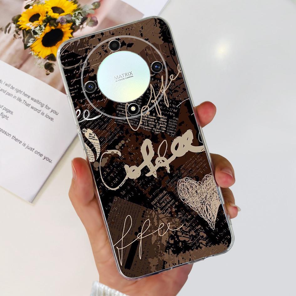 For Honor X9b 5G Case ALI-NX1 Popular Flower Soft Clear Silicon TPU Cover For Honor X9a RMO-NX1 HonorX9 ANY-NX1 Shockproof Funda