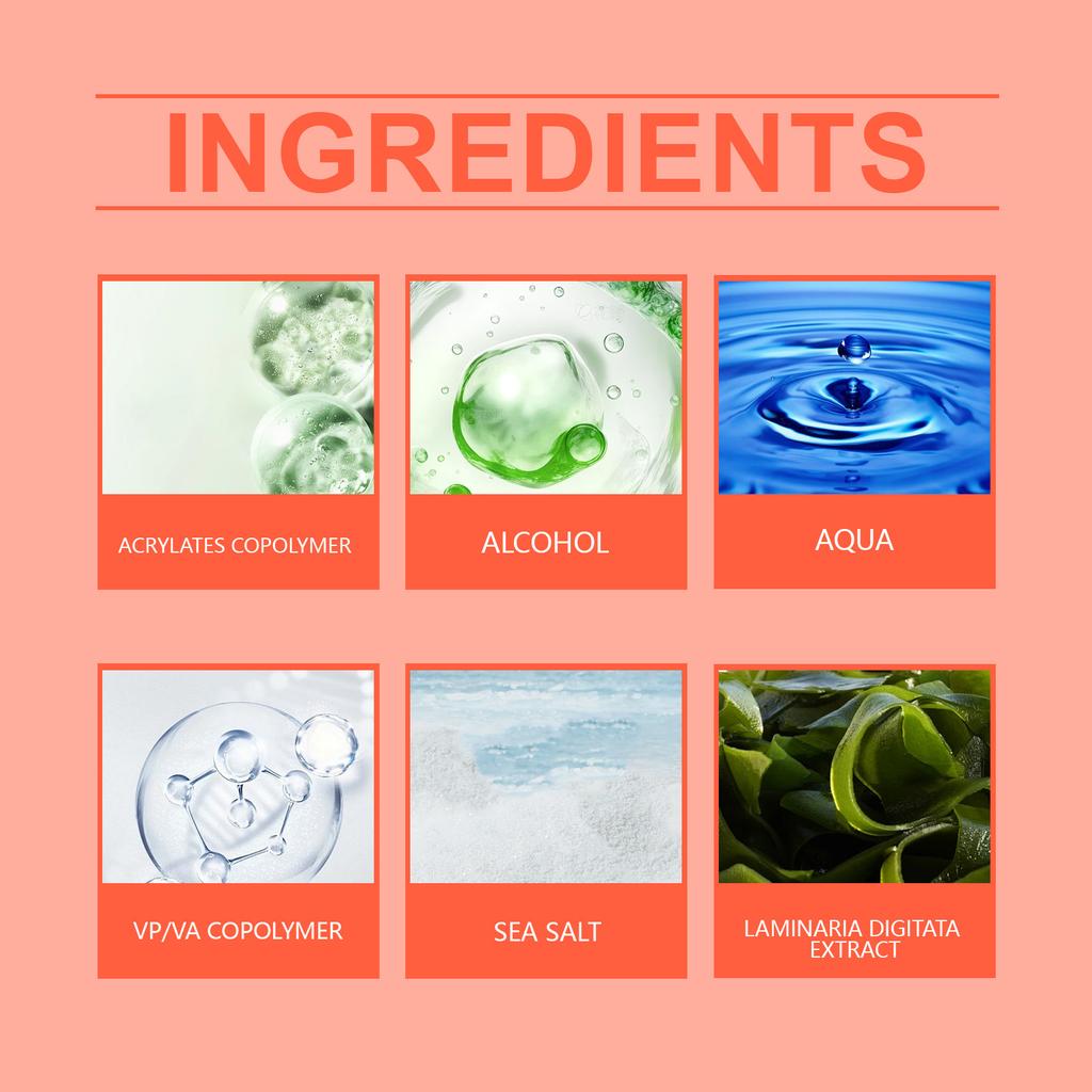 100ml-Salt Hair Styling Spray Salt Elastic Curling for Easy Styling and Enjoy Fashionable Curls