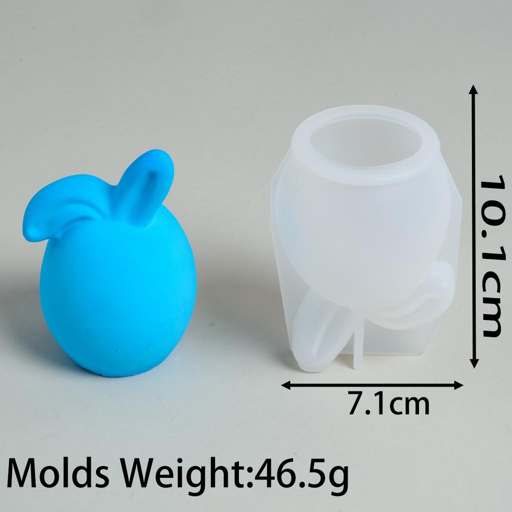 3D Easter Egg Bunny Silicone Candle Mold DIY Faceless Rabbit Head Soap Molds Plaster Resin Craft Casting Molds Home Dec Art Gift