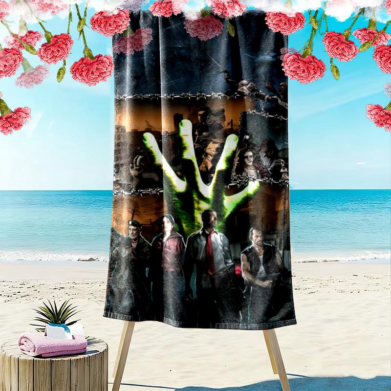 Left Dead Print Beach Towel Large Soft Quick Dry Towel For Beach Camping Swimming