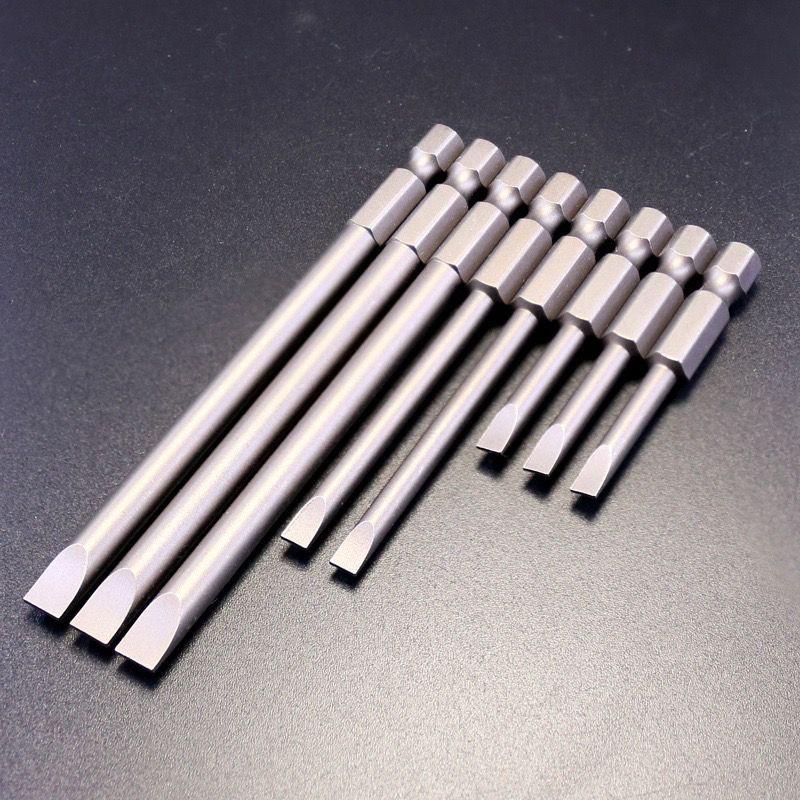 Japan S2 Steel Magnetic Slotted Flat Head Electric Screwdriver Bit
