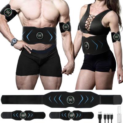 EMS Abdominal Muscle Stimulator Abs Trainer Toning Belt USB Recharge for Body Massage Belly Leg Arm Weight Loss Fitness Massager