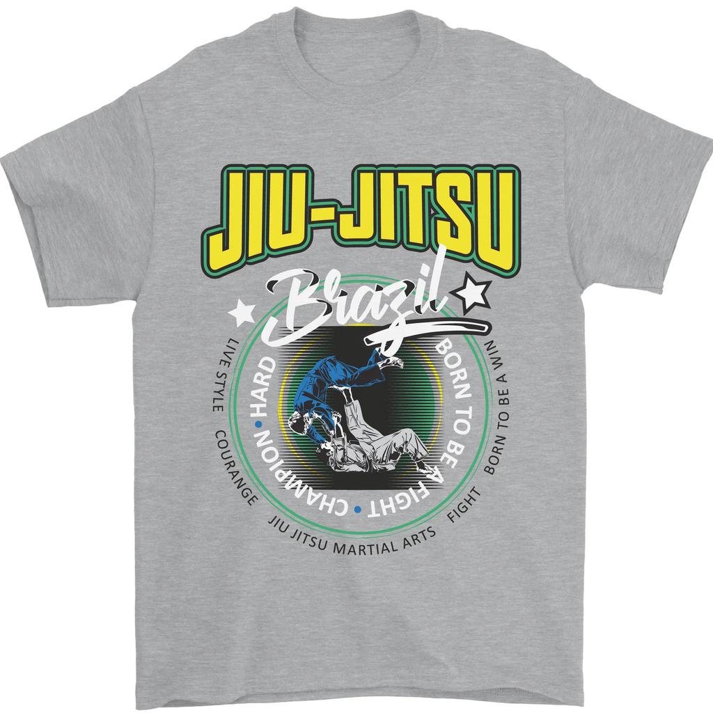 Jiu Jitsu Brazylijskie MMA Sztuki Walki Męska Koszulka Letnia Moda Codzienna Bawełniana Koszulki Graficzne Streetwear Góry T-shirt