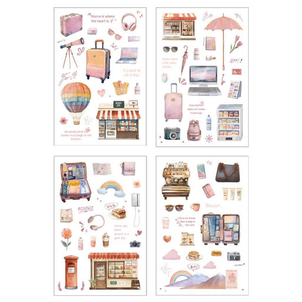 Travel Series Scrapbooking Sticker Transparents Decorative Sticker for DIY Craft Journaling Scrapbook Journal Planner