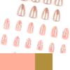 Almond-Shaped Gold Glitter Floral Press-On Nail Art Tips