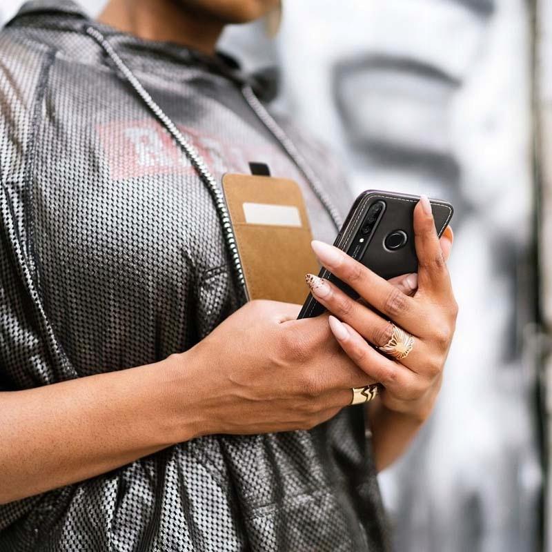 Flip case for HUAWEI P30 LITE Flexi black + 9H GLASS
