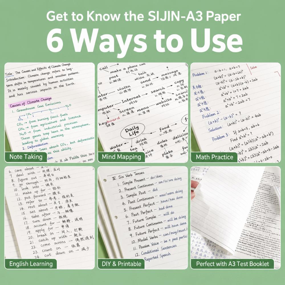 Wide Horizontal Lined Draft Notebook Thick Cream Paper Practice Paper Students