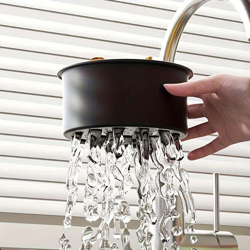 1pc Black Swan Stainless Steel Sink Strainer Basket, Modern Metal Faucet Hanging Corner Filter for Kitchen Waste, Durable Sink Organizer