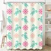 Tu Cute Candy Cane Christmas Shower Curtain Festive Holiday Bathroom Decor Set Waterproof Holiday Decor Festive Xmas Pattern