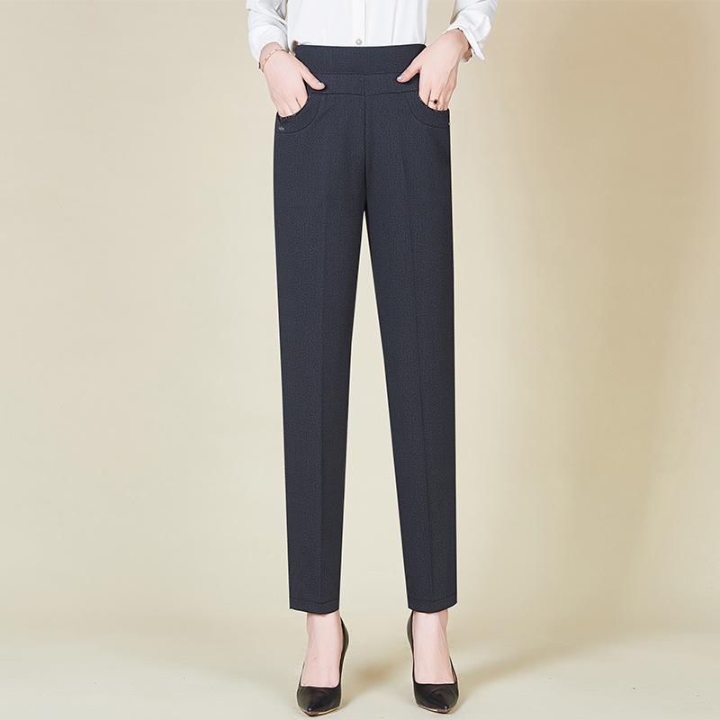 

Spring High-Waisted Casual Pants for Middle-Aged Women - Stylish, Versatile, and Straight-Leg for Spring and Autumn 6XL (165-180 jin)