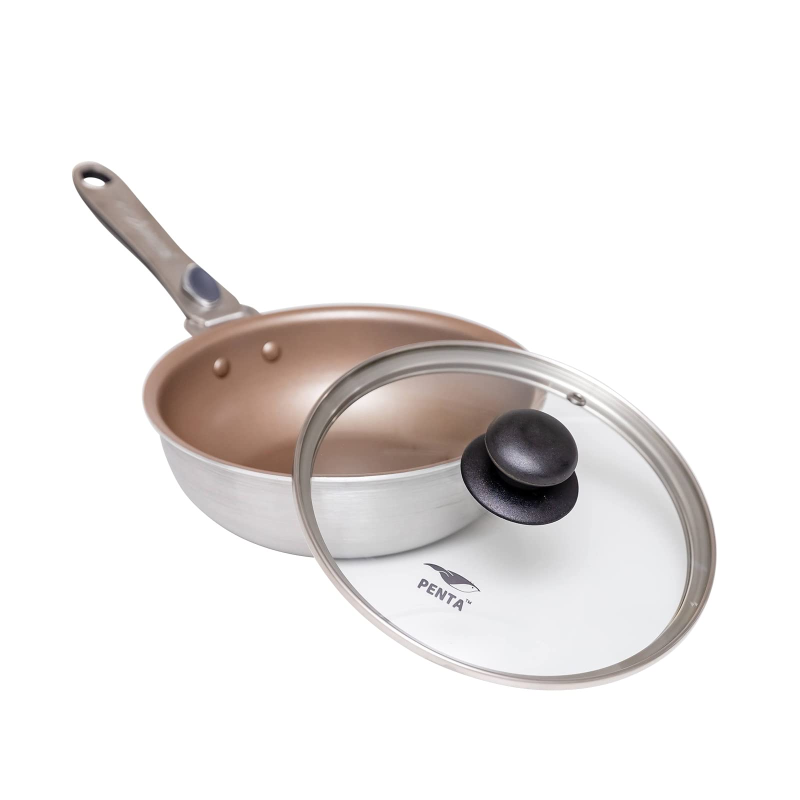 

Frying Pan PFOA and Safe and Removable 20cm with King s PENTA, PFOS-Free, Secure, Gas/Induction Compatible, Non-Stick, Handle, Healthy, Long-Lasting,