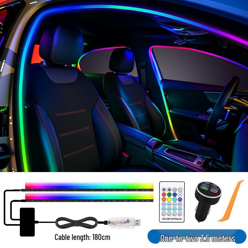 Sound-Activated LED Car Interior Ambient Light with Door Frame
