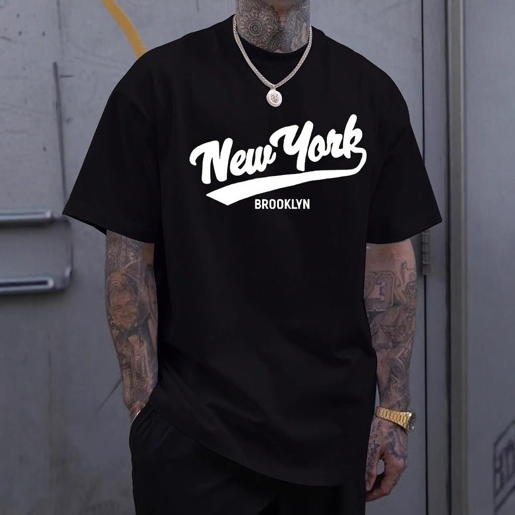 T-shirt Short-sleeved New York Letter Print Summer New Men's Clothing