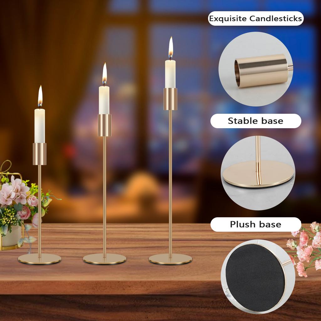 2-5Pcs Candlestick Holders Metal Taper Candle Holders Decorative Candle Stick Stand Tall Candle Sticks Holder Wedding Decoration