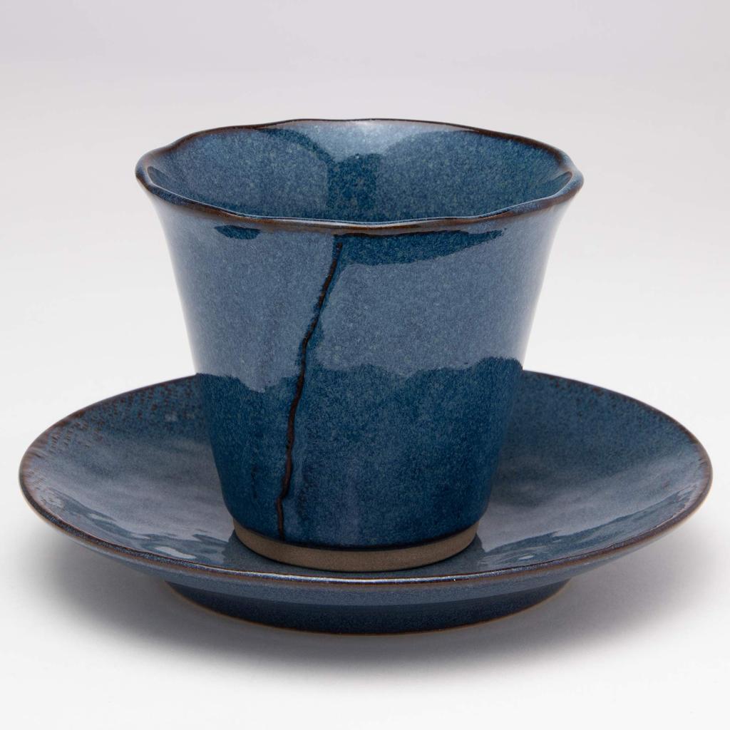 Mino Ware Cup and Saucer Sea Cucumber W30130