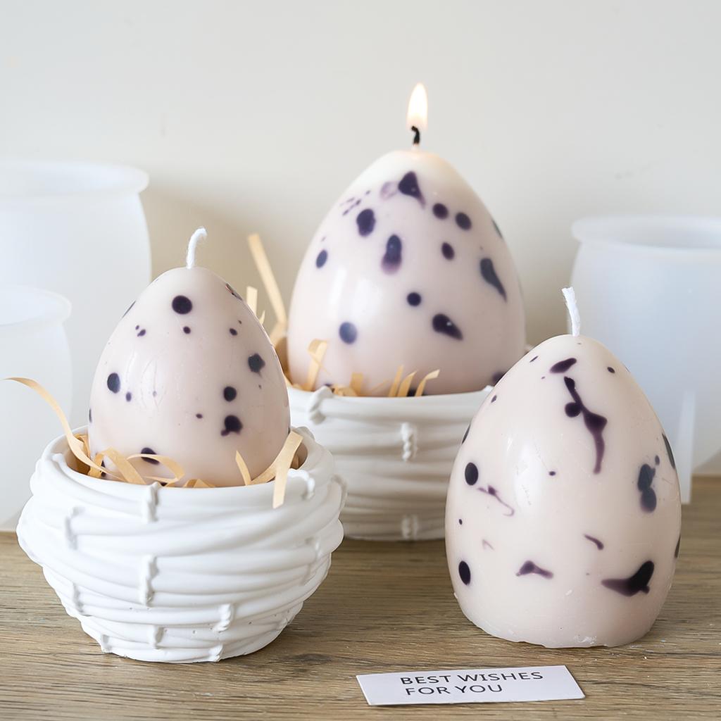 S/M/L Size Egg Silicone Candle Mold DIY 3D Simulation Egg Scented Soap UV Epxoy Resin Mould Easter Craft Gift Decor Making Tools