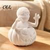 Personalisiertes Geschenk für Erwachsene 3D-gedruckte Kürbisjunge Figur, Ungemalte weiße DIY-Statue, Moderne minimalistische Raumdekoration Halloween Mumien-Skulptur,