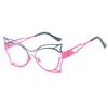 Wind Fashion Hollow Butterfly Frame Anti-Blue Glasses Personalized Color Matching Trend Versatile Flat Mirror