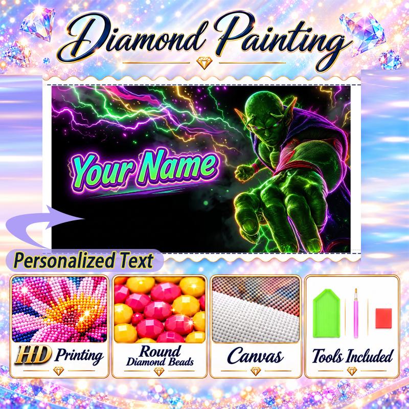 Personalized Piccolo Diamond Art Custom Name 5D Diamond Painting Full Drill DIY Craft