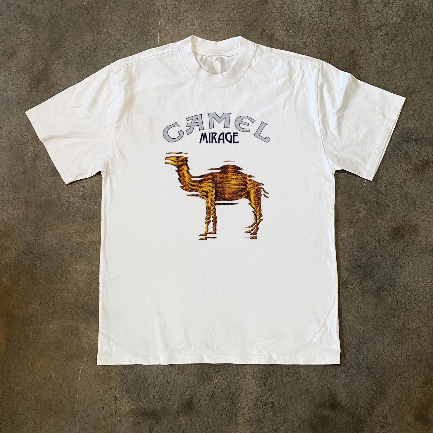 

Vintage Camel Mirage Graphic T-Shirt Men Women 100% Cotton Short Sleeve Casual Tee Daily Wear 5XL різнокольоровий