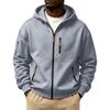 Men's Winter Color Hooded Zip-Up Sweatshirt with - Pockets for Daily Wear