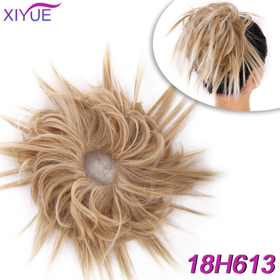 Chignon sintetic Scrunchie dezordonat Bandă elastică Coc de păr ondulat Updo Postă de păr pentru temperatură înaltă Banda de păr falsă Coadă de cal pentru gogoși