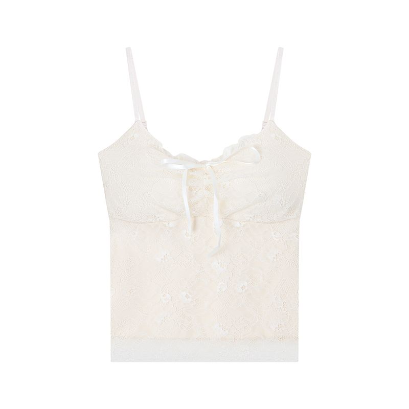 Kumikumi Pure Desire Style Lace Stitching Sexy Temperament Cami Women Summer Slim fit Slimming Versatile Top