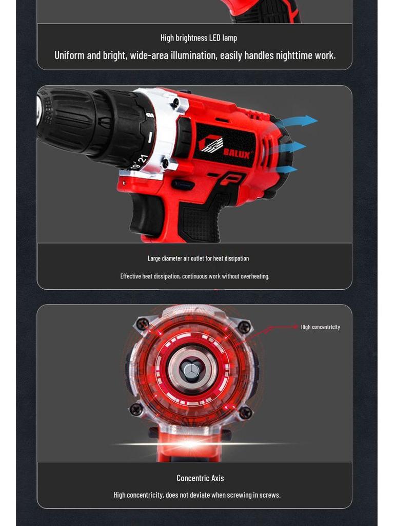 High-Power Portable Handheld Electric Screwdriver & Impact Drill for Wood Drilling