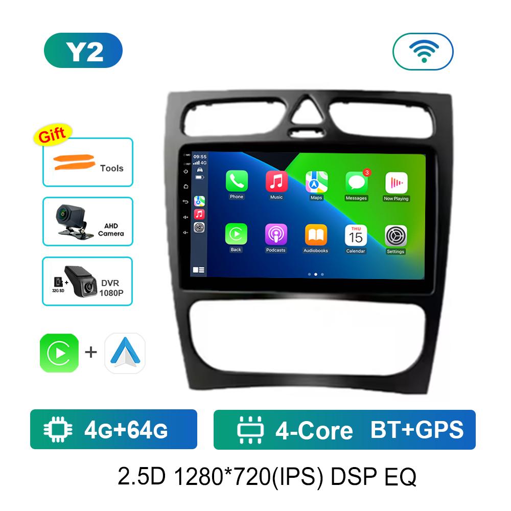 9 Inch for Mercedes Benz C Class CLK S203 W203 W209 A209 2000 - 2005 Car Video Multimedia Player GPS 2.5D Screen Android System