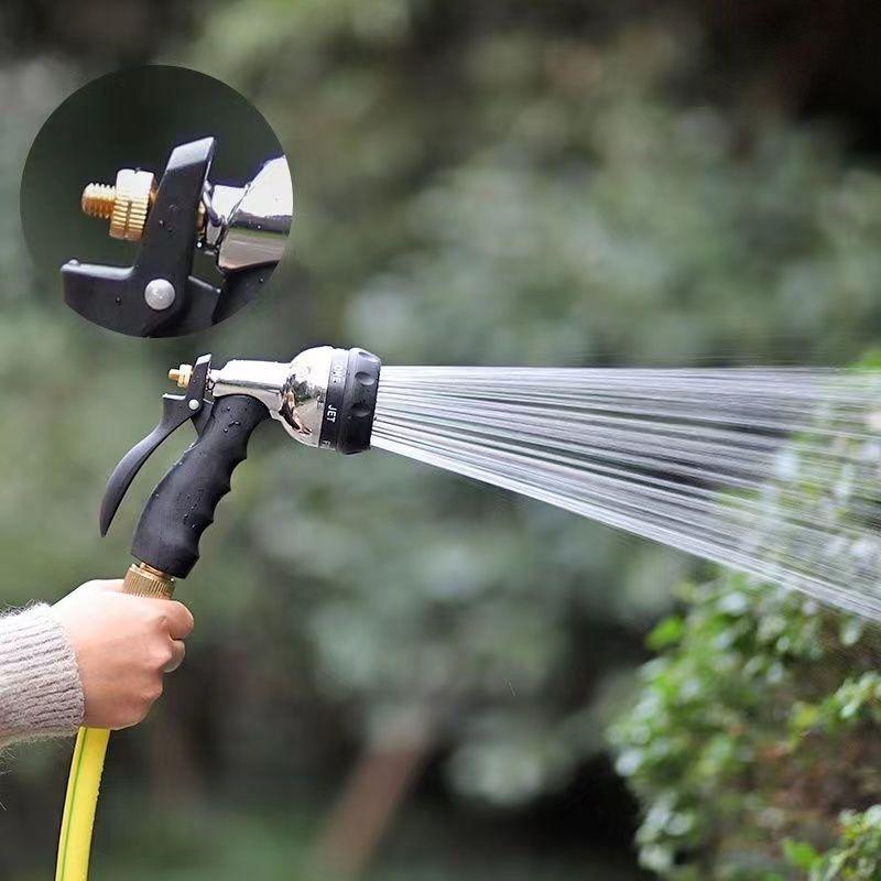 Water Spray Gun High Pressure Metal Water Spray Gun Rust Prevention with Rubber Handle for Car Garden Lawn Wash for Cleaning
