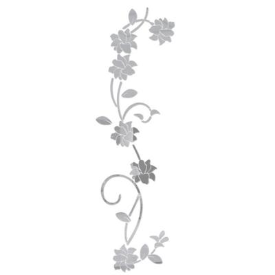 3D DIY Acrylic Mirror Effect Flower Vine Wall Stickers Mural