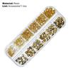 12Grids/Box Nail Art Rhinestone Flat Back Non-Drop Lightweight Mixed Colorful AB Nail Art Glitter Decorations for Manicure