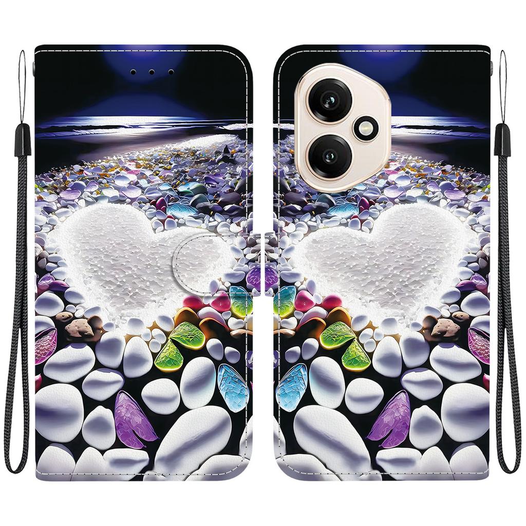 For Honor 400 5G (Global) Case Pattern Printing Leather Flip Wallet Phone Cover with Lanyard