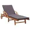 Loungers Sun Lounger With Cushion Solid Acacia Wood