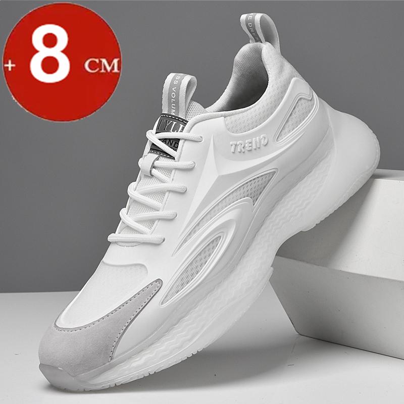 Lightweight Summer Mesh Elevator Shoes Men Casual Sneakers Sports Hidden 6cm 8cm Height Increasing Shoes Male Taller Lifting