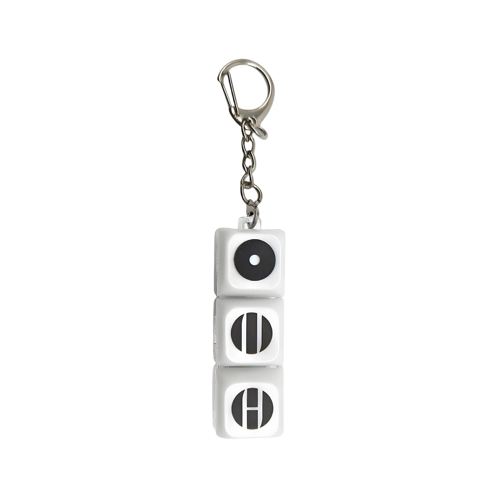 Stress Relief Fidget Keychain Toy Cube with Press Buttons for Anxiety and Focus Portable Handheld Gadget for Adults and Kids