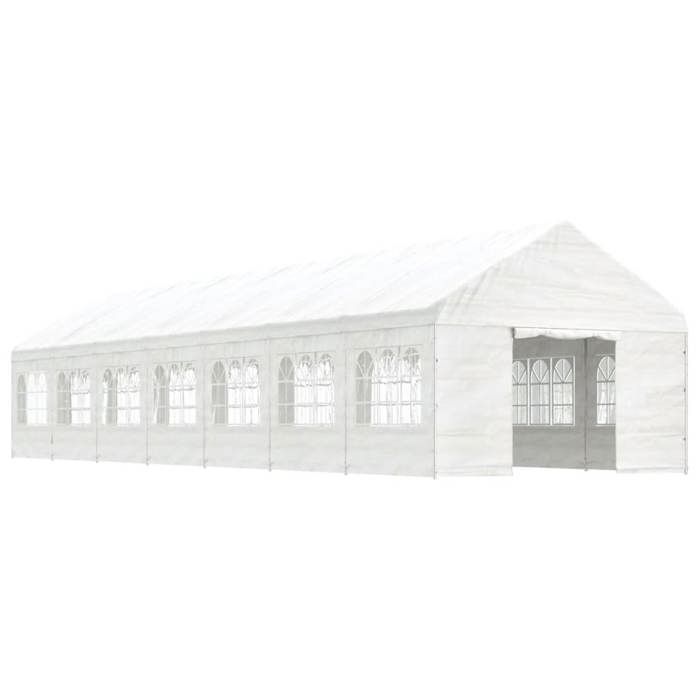 VidaXL Belvédère avec toit blanc 15,61x4,08x3,22 m polyéthylène, tente de fête, chapiteau, abri à auvent, pavillon, tente 3155491