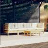 Day and Night - Day and Night Garden Furniture 5 Pieces and Cushions Solid Cream Pine Wood