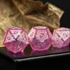 Cusdie Sharp Edges Dice DND Patterned D&D Dice Board Games 7 Handcrafted Polyhedral Dice Set for Role Playing Game Pathfinder