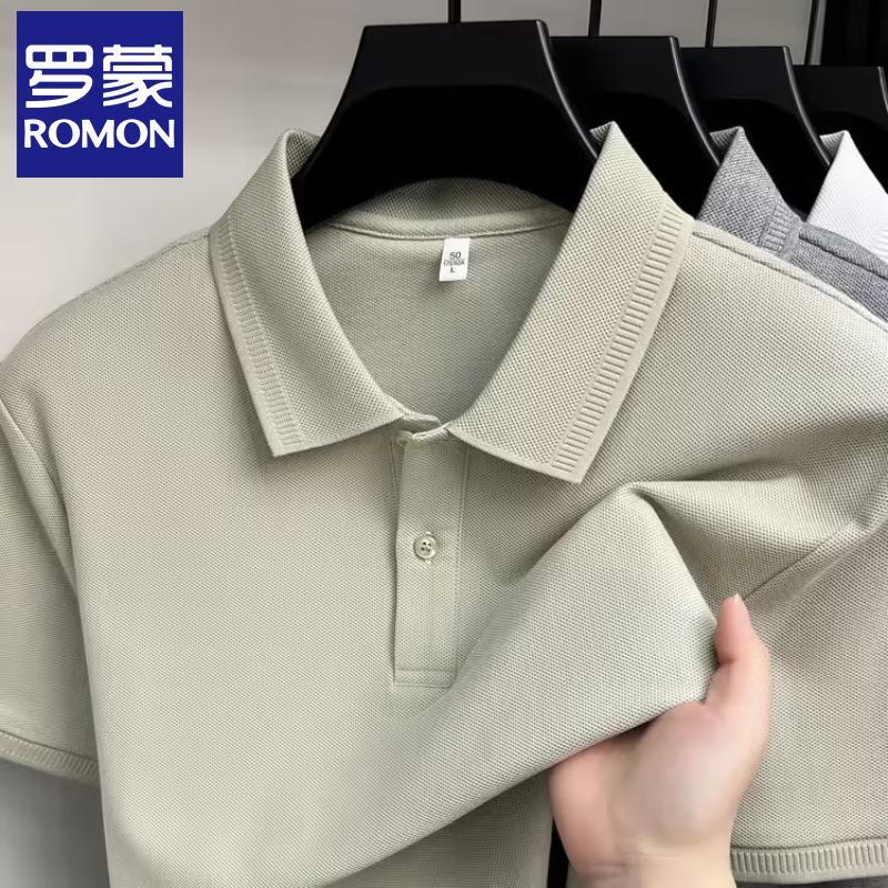Luomeng Men's 100% Cotton Business Casual Polo Shirt