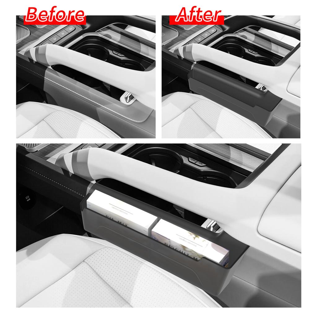 LUCKEASY for Kia Telluride 2027+ Center Console Left Right Hnging Box Organizer Storage Box Car Accessories Transparent Black